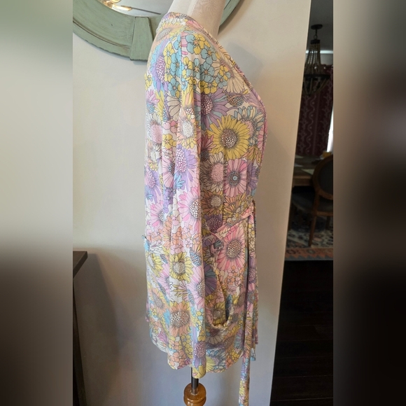 Gap Maternity Size Medium Retro Floral Modal Robe w/ Matching Tank Lounge Soft - Picture 5 of 10